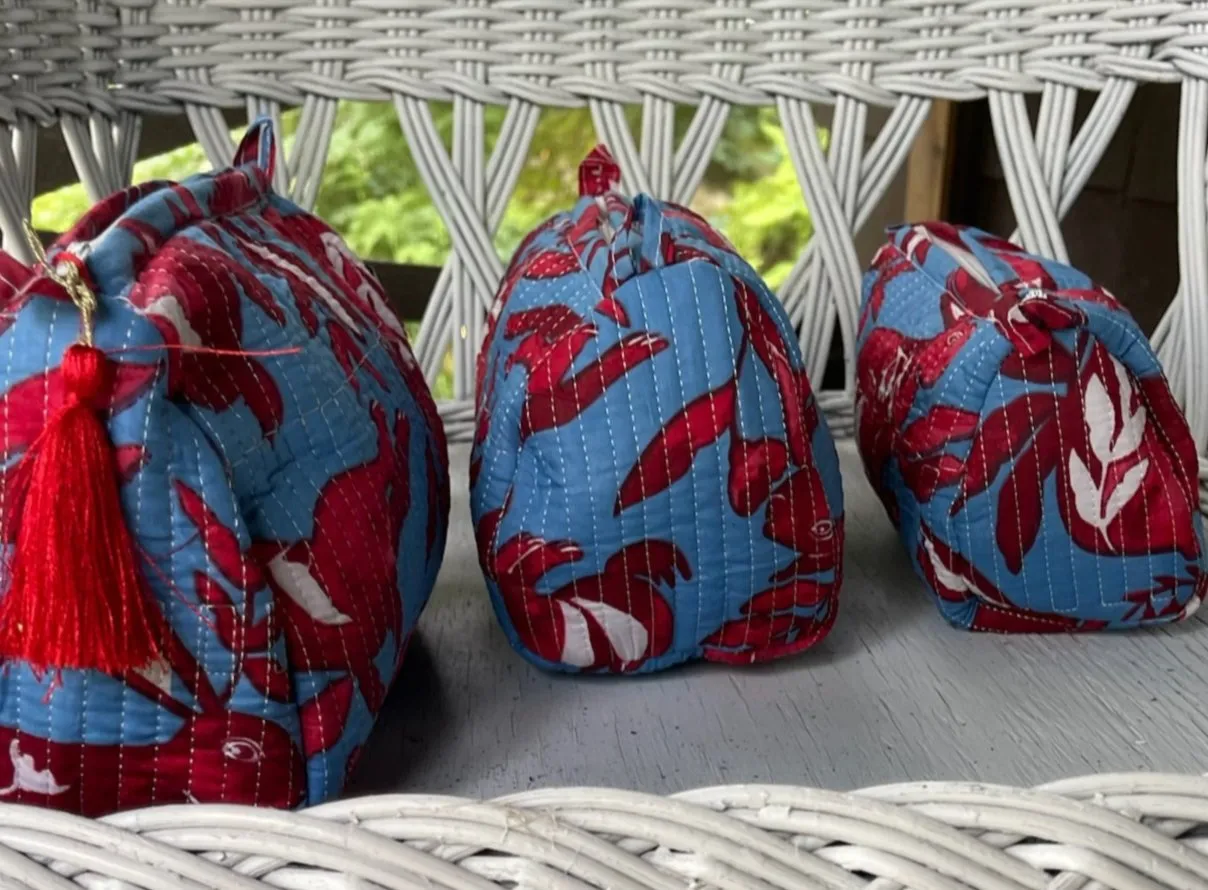 Hand-Block Print Travel Pouch | Set of 3 | Rabbit Rabbit