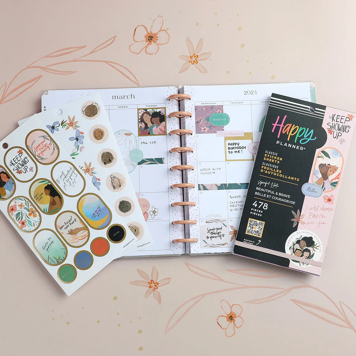 Happy Planner Beautiful & Brave CLASSIC Sticker Book Value Pack - Spoonful of Faith