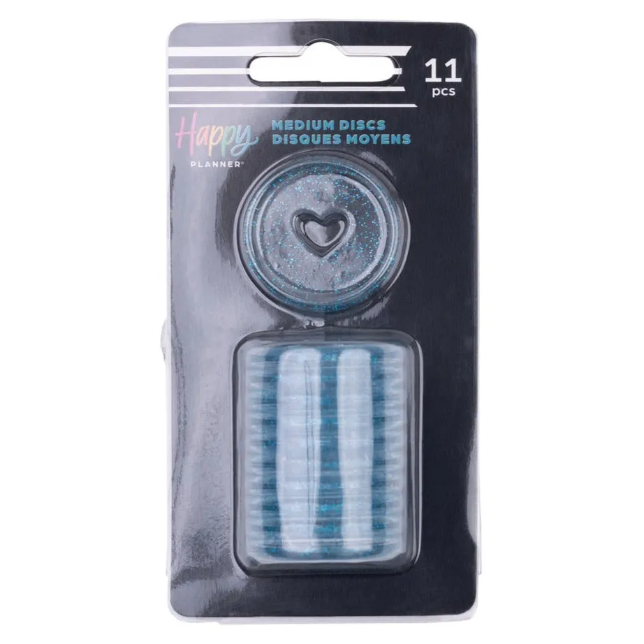 Happy Planner Blue Glitter Medium Discs