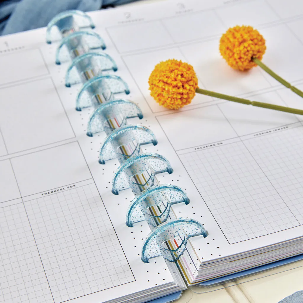 Happy Planner Blue Glitter Medium Discs