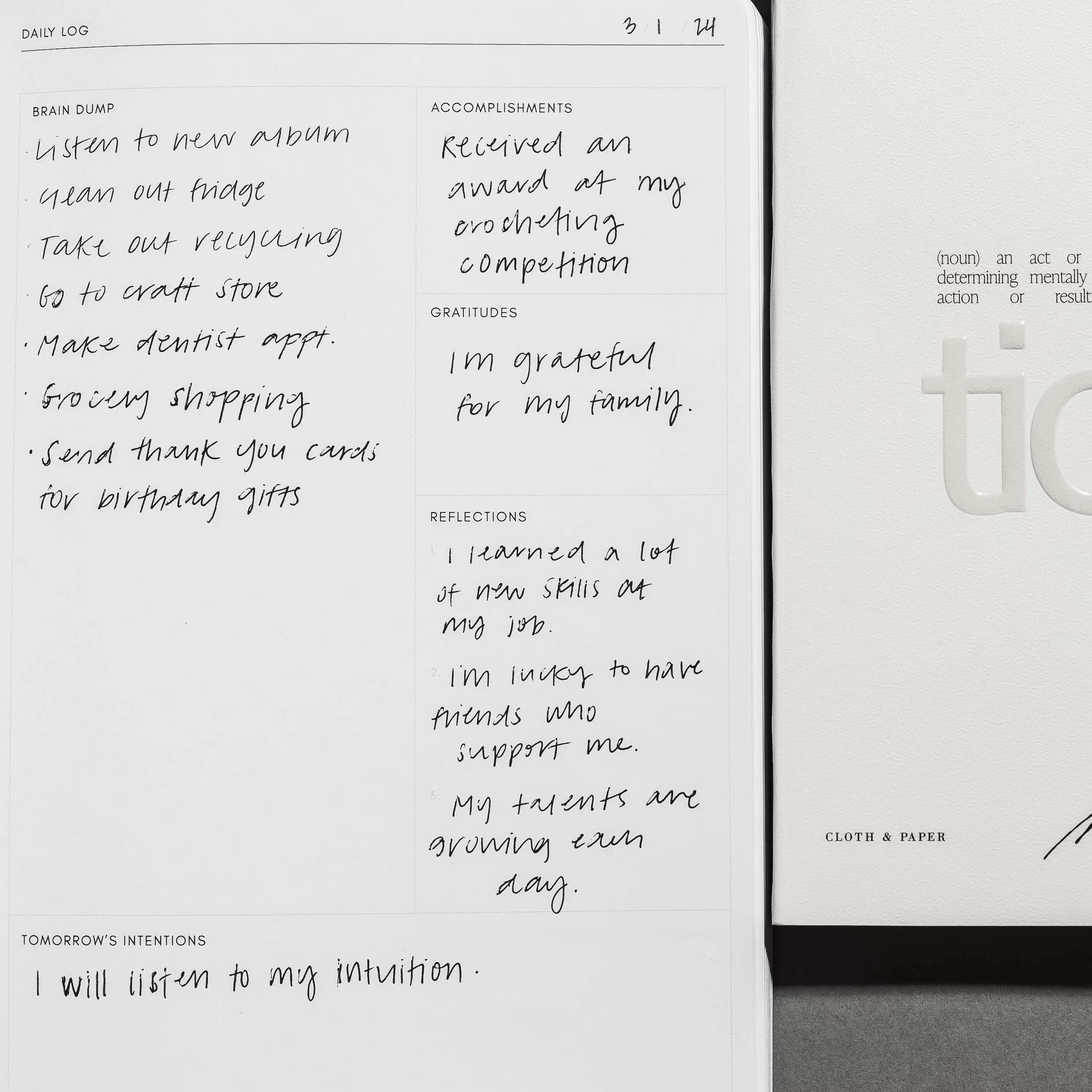 Intention Notebook