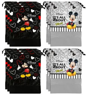 Kuber Industries Disney Print 12 Piece Non Woven Travel Shoe Cover, String Bag Organizer (Black & Grey) -HS_35_KUBMARTS18049