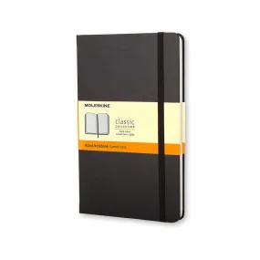 Large Moleskine Notebook, 5" x 8 1/4", Black Cover (Various Styles)