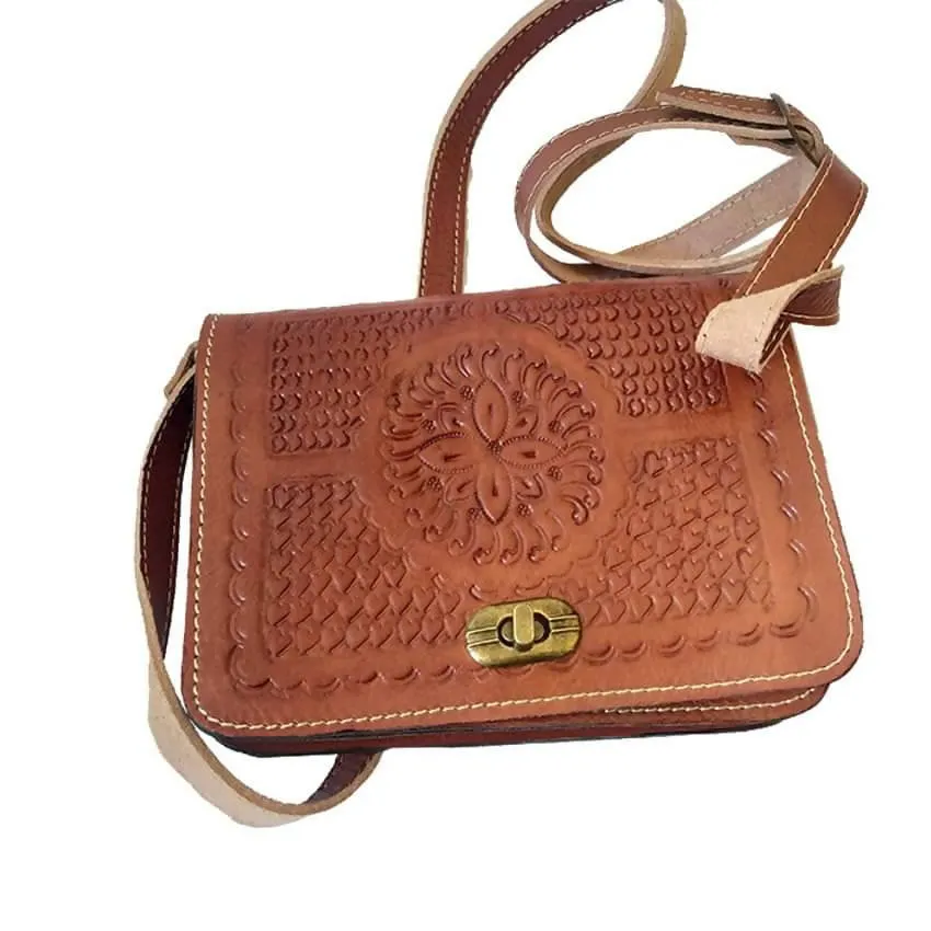Leather Handbag with Pattern