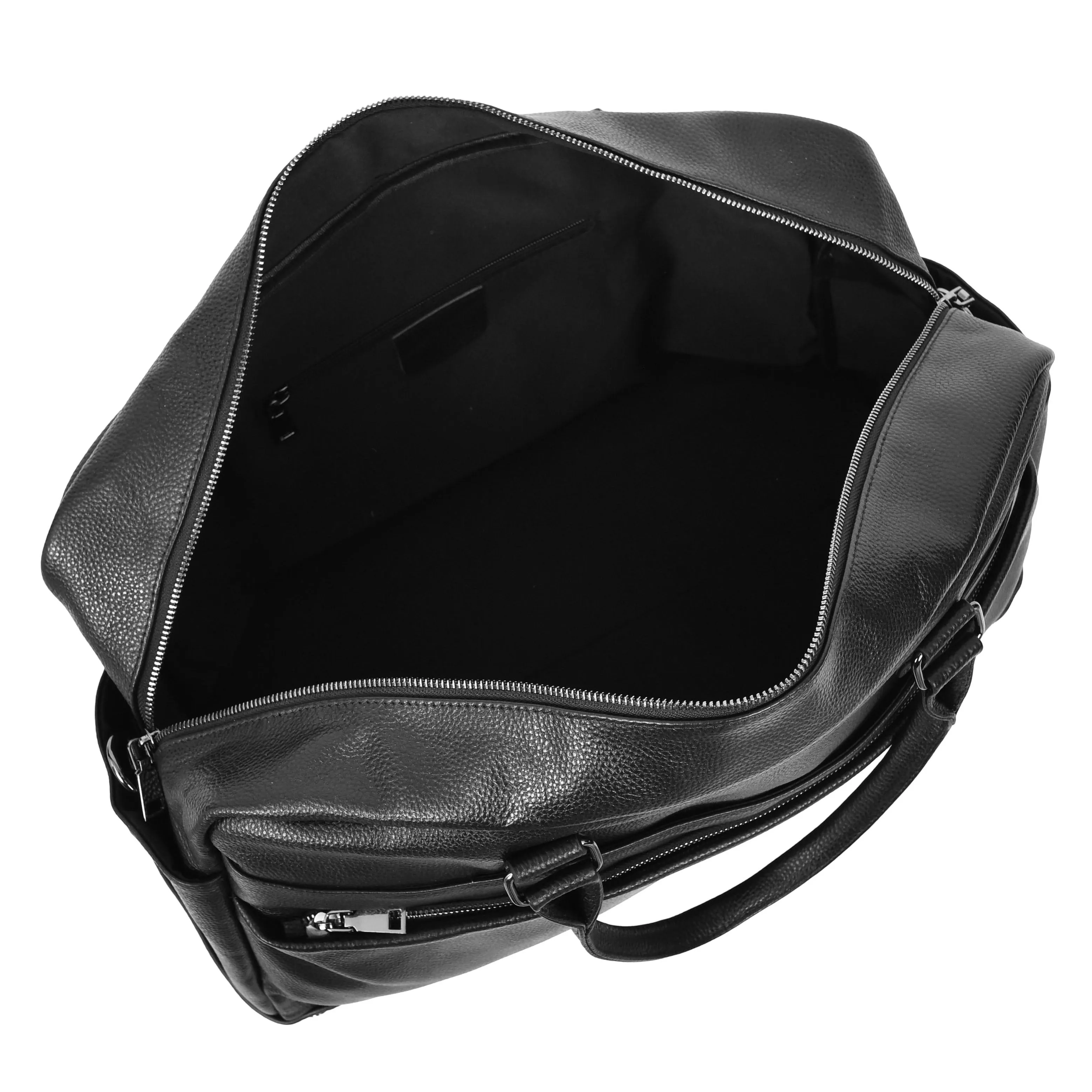 Leather Holdall Weekend Bag Langley Black