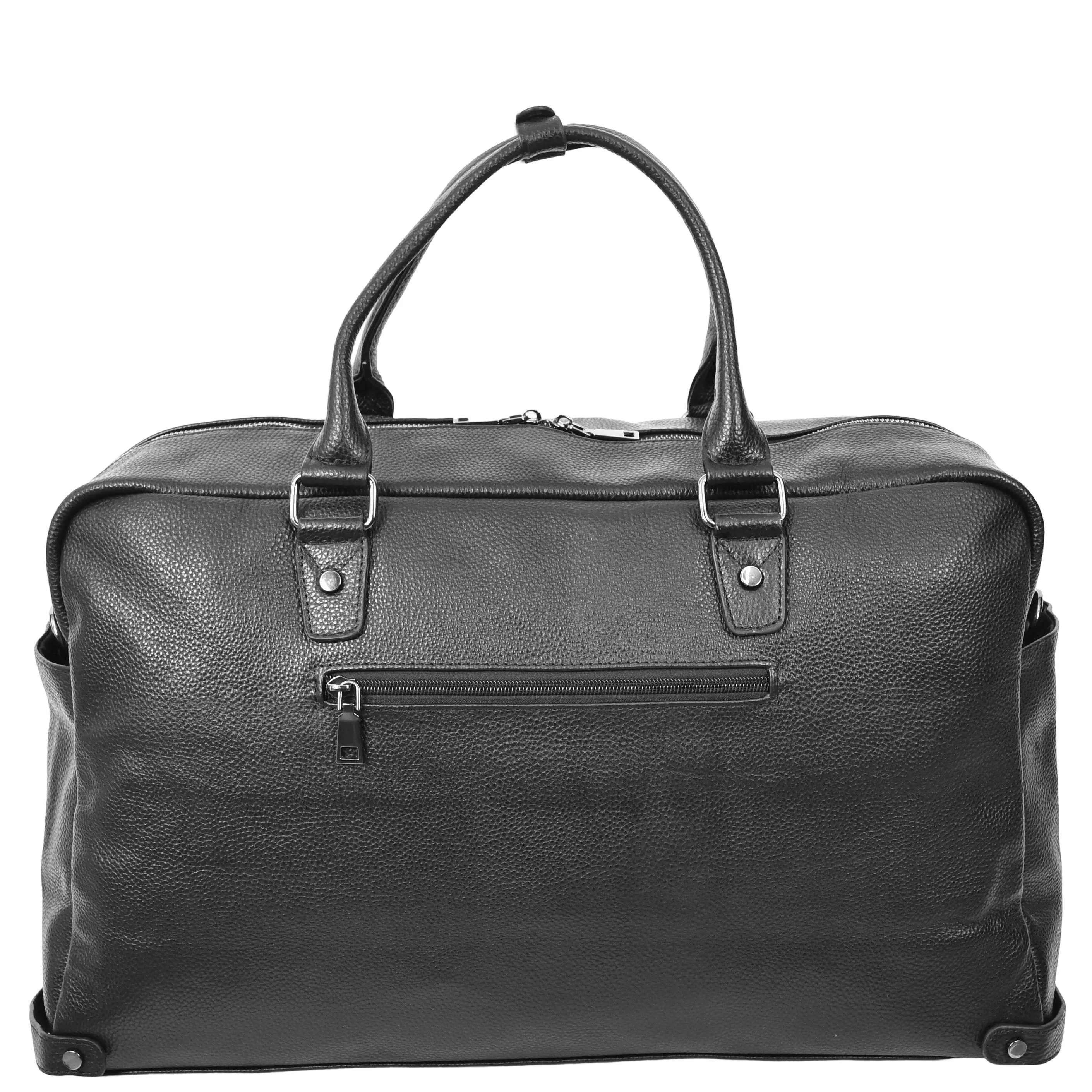 Leather Holdall Weekend Bag Langley Black
