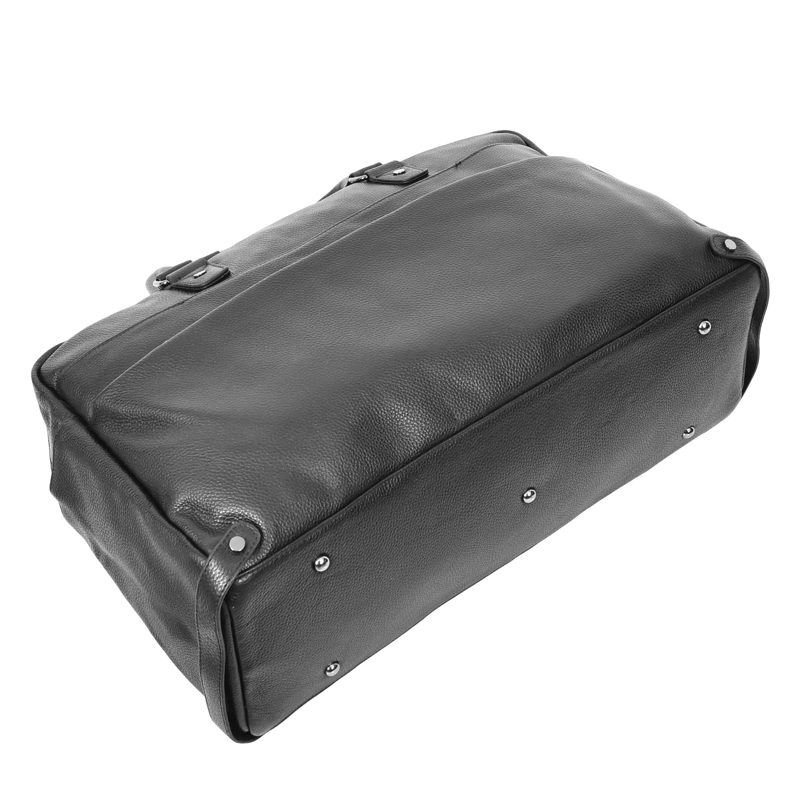 Leather Holdall Weekend Bag Langley Black