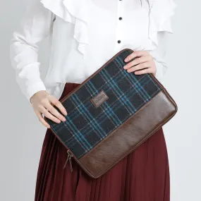 Matt Laptop Sleeve - Blue Overcheck Twill
