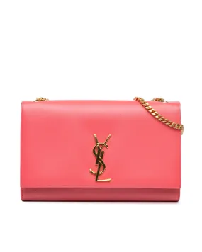 Medium Grain De Poudre Monogram Kate Crossbody Bag with Gold-Tone Chain Strap