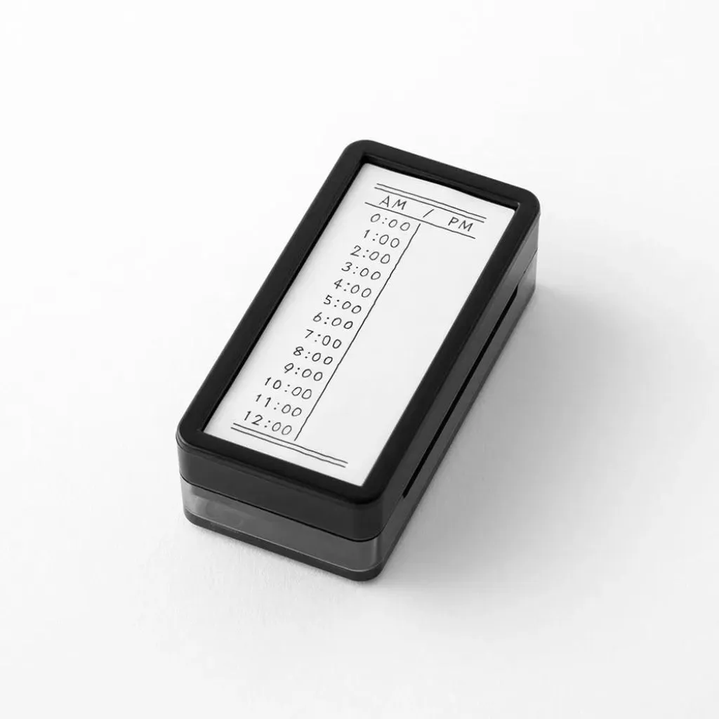 Midori Paintable Time Stamp Pre-Inked Half Size Vertical