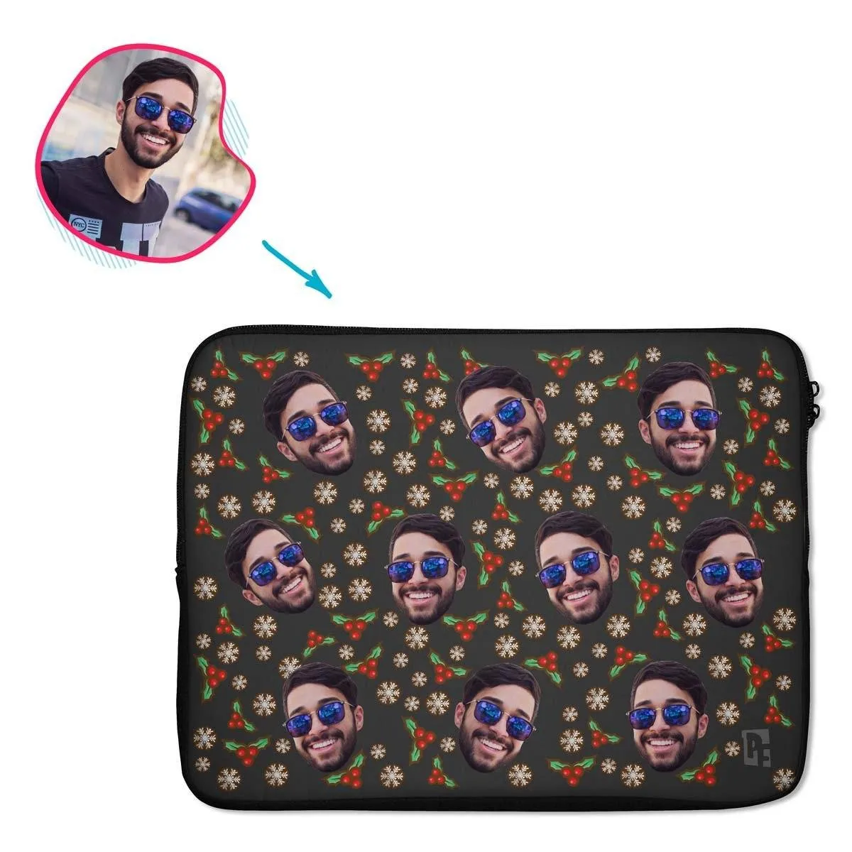 Mistletoe Personalized Laptop Sleeve