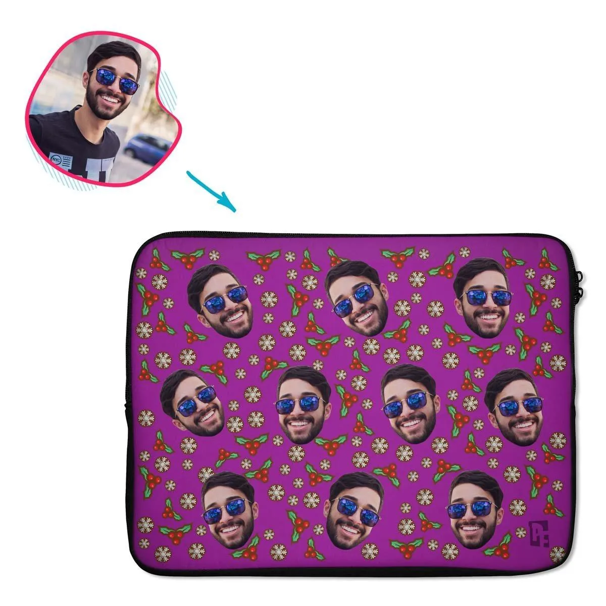 Mistletoe Personalized Laptop Sleeve