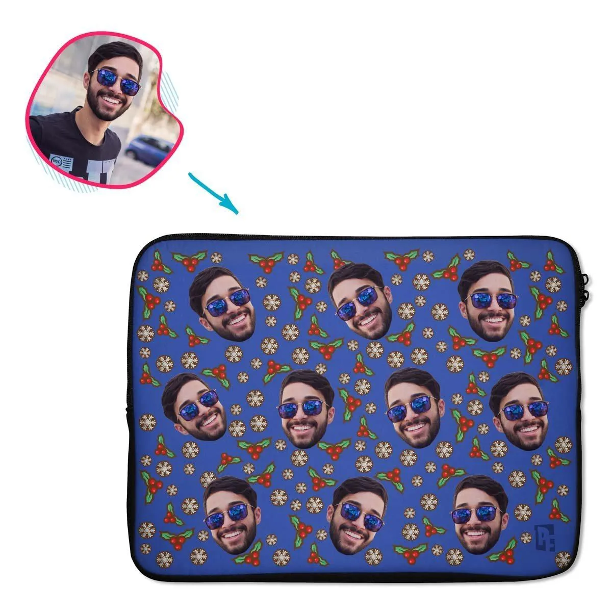 Mistletoe Personalized Laptop Sleeve