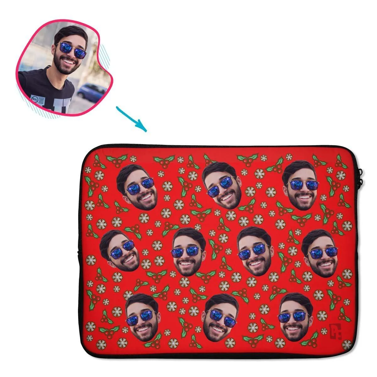 Mistletoe Personalized Laptop Sleeve
