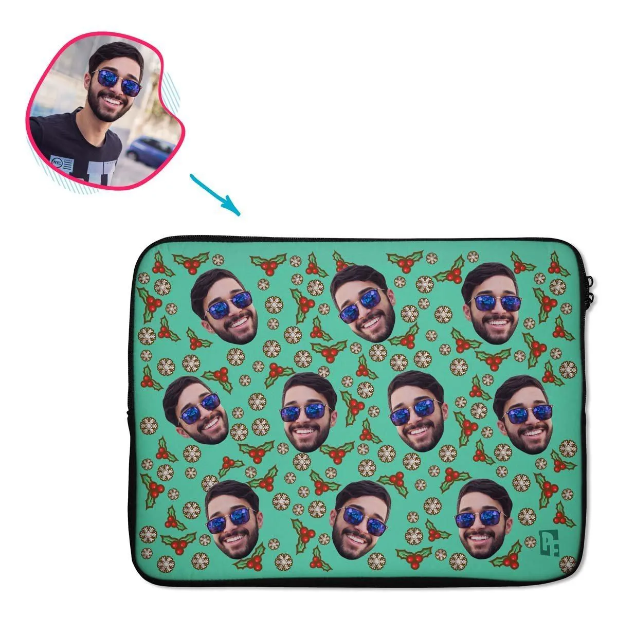 Mistletoe Personalized Laptop Sleeve