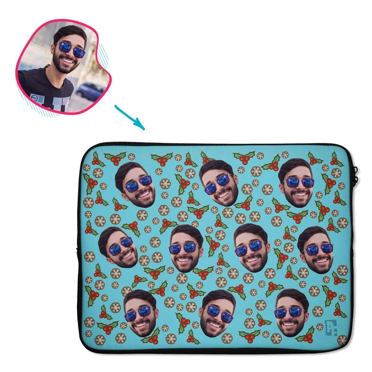 Mistletoe Personalized Laptop Sleeve