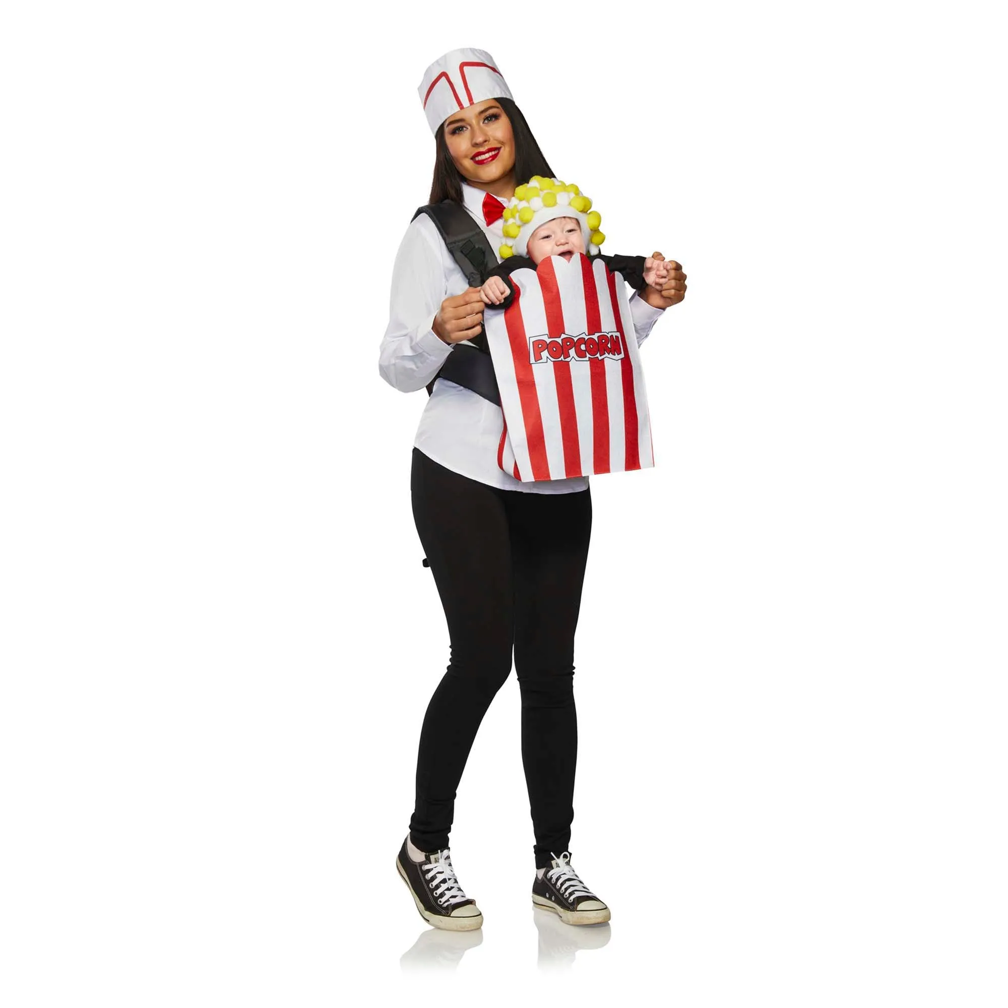 Movie Usher Pop Corn Costume for Adults and Baby, Carrier Cover