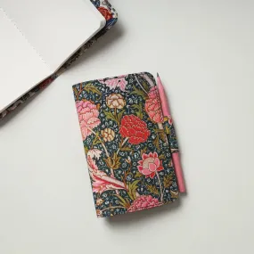 Multicolor - Floral Printed Handmade Classic Notebook with Pencil (Small)