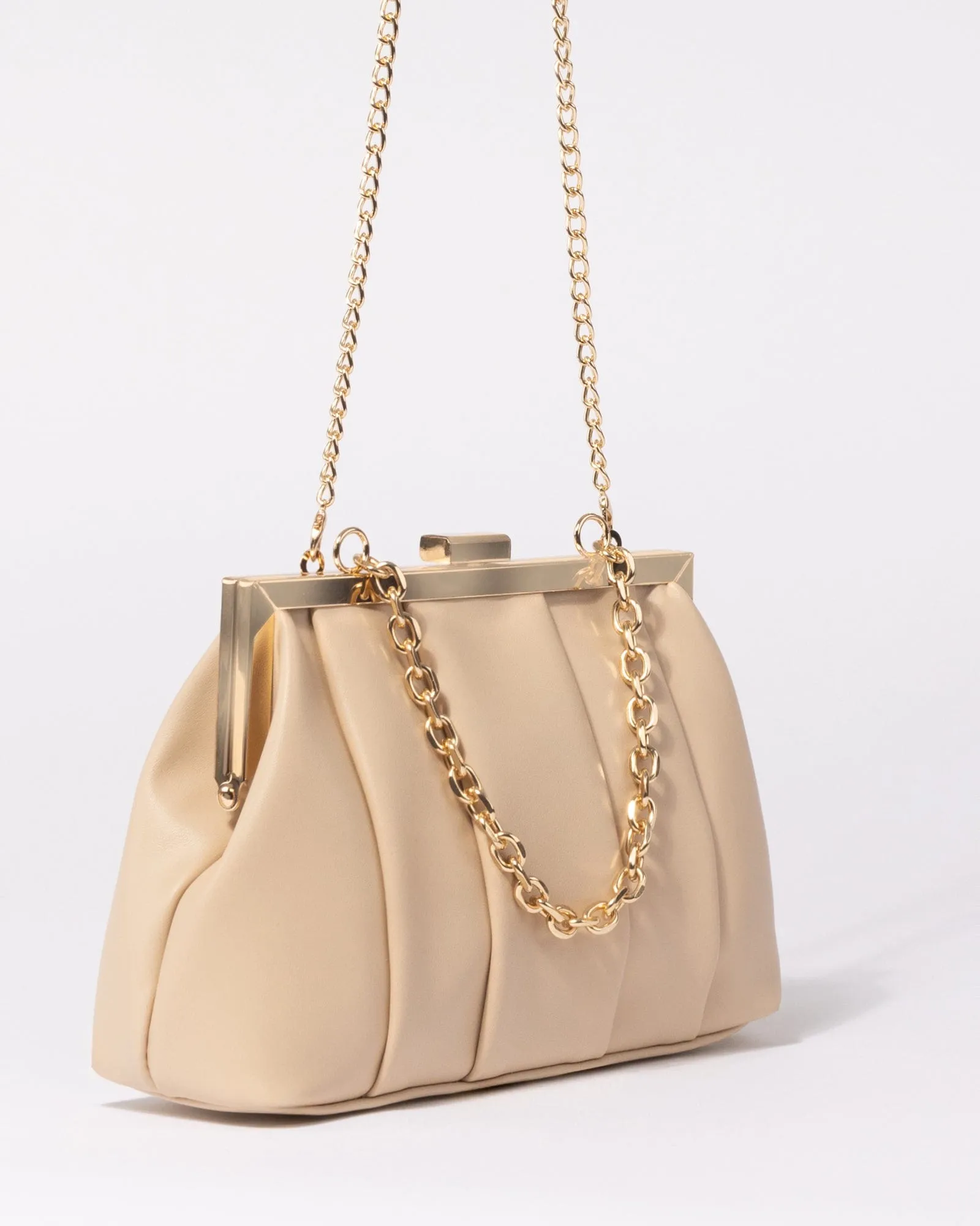 Natural Madison Frame Clutch Bag