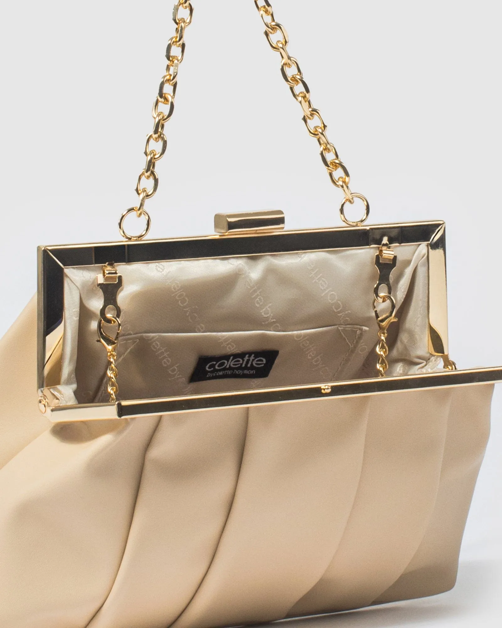 Natural Madison Frame Clutch Bag