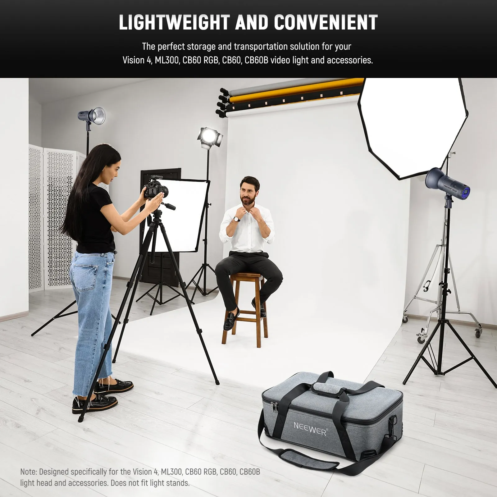 NEEWER PB5 Carrying Bag with Movable Foam Padded for CB60 Vision4 ML300