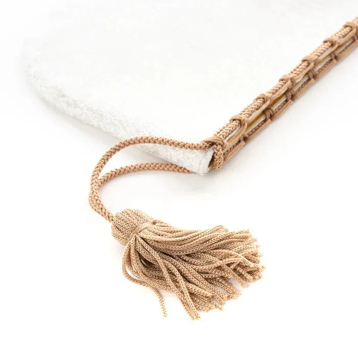Nishijin-ori Small Drawstring Bag - Crumpled Pattern / Silver and White -,  Made in Kyoto, Japan,  Japanese traditional craft purse