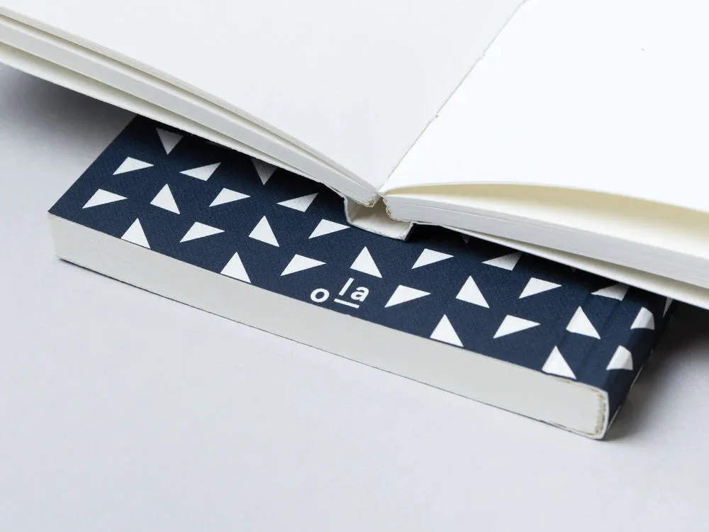 OLA Pocket Flat Lay Notebook Massi Print in Navy - Plain