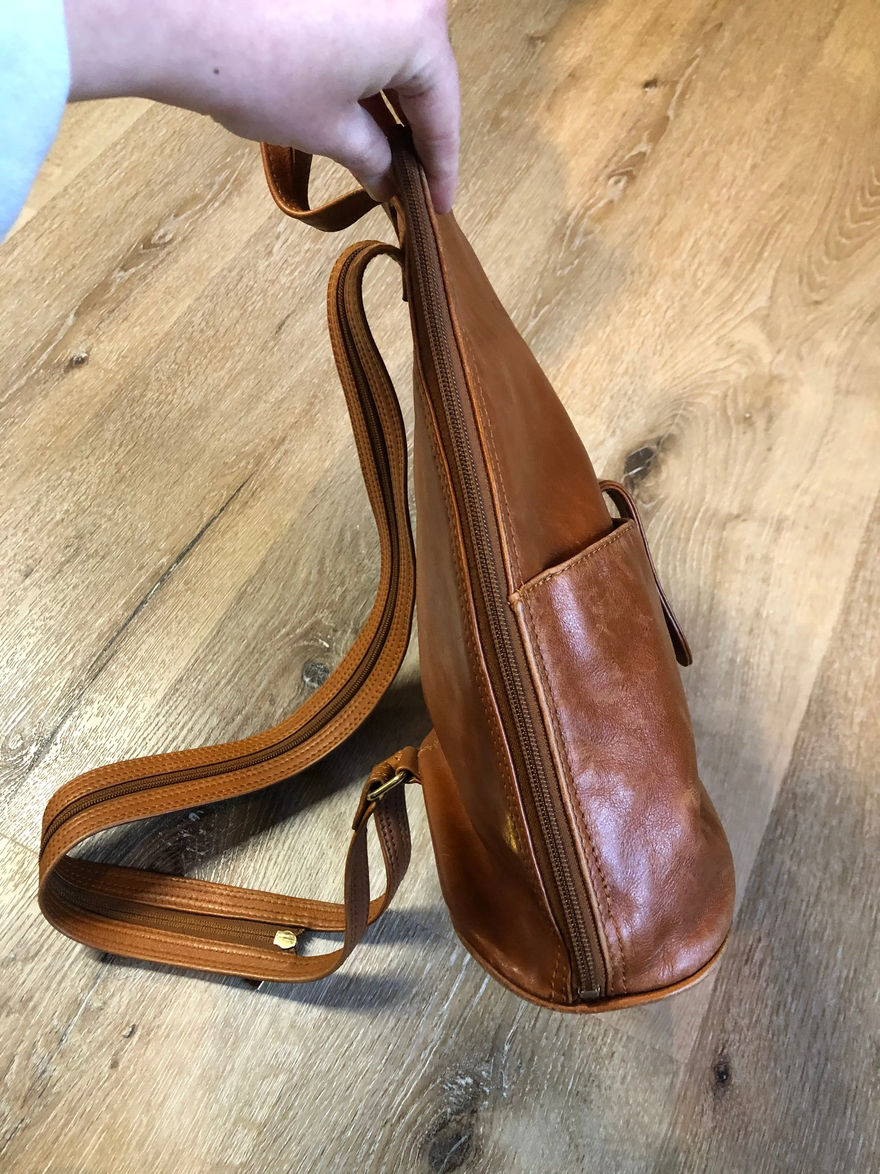 Opale Brown Leather Backpack, SOLD