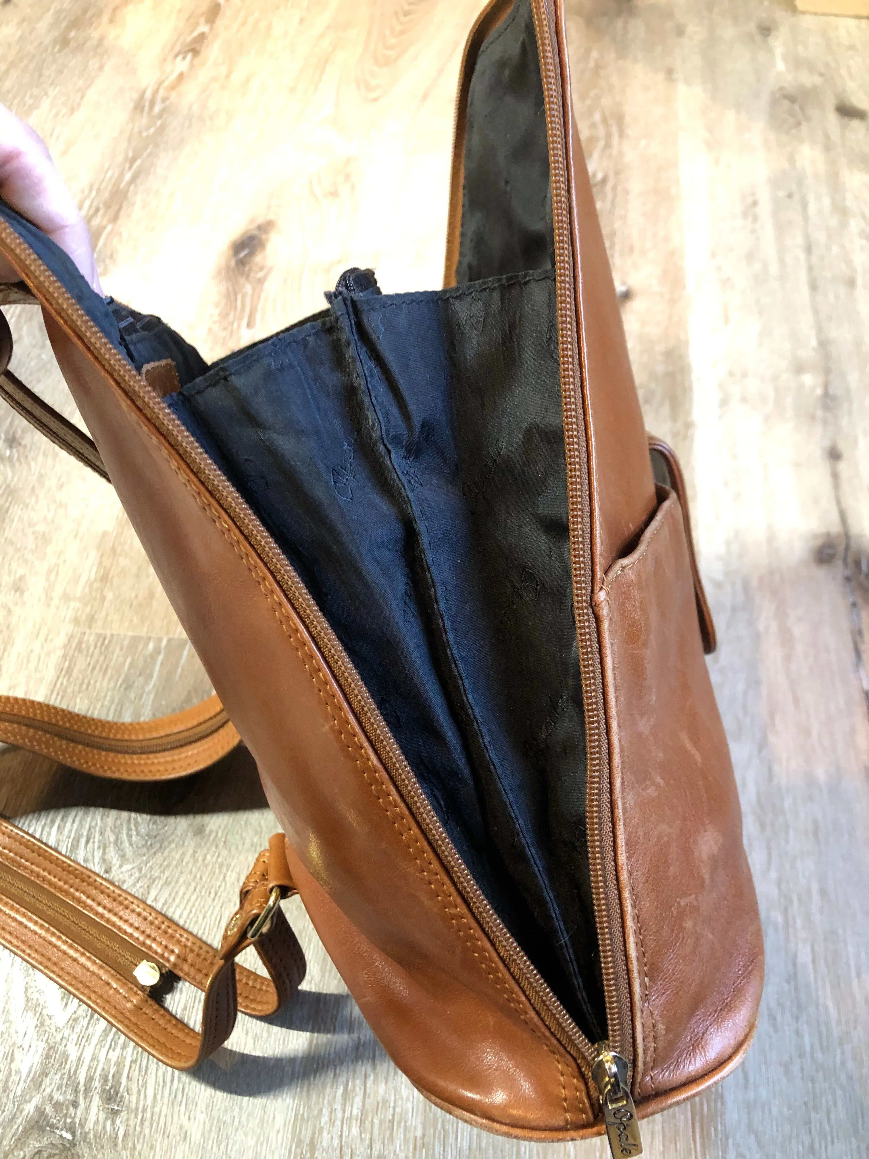 Opale Brown Leather Backpack, SOLD
