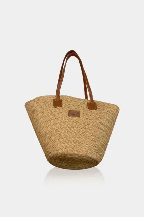 Opulence Quilted Brown Handled Tote Bag