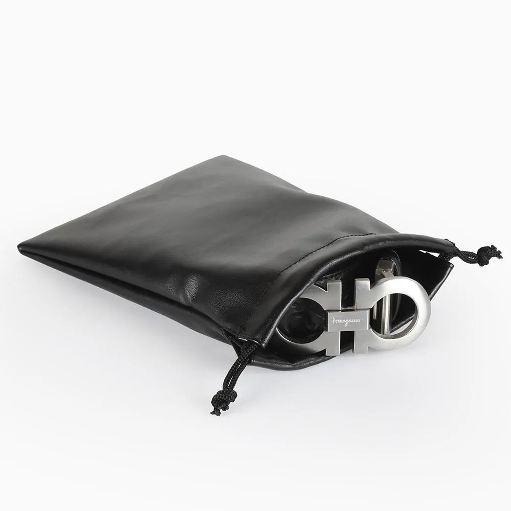 Packaging Bag Black Leather Drawstring Bag