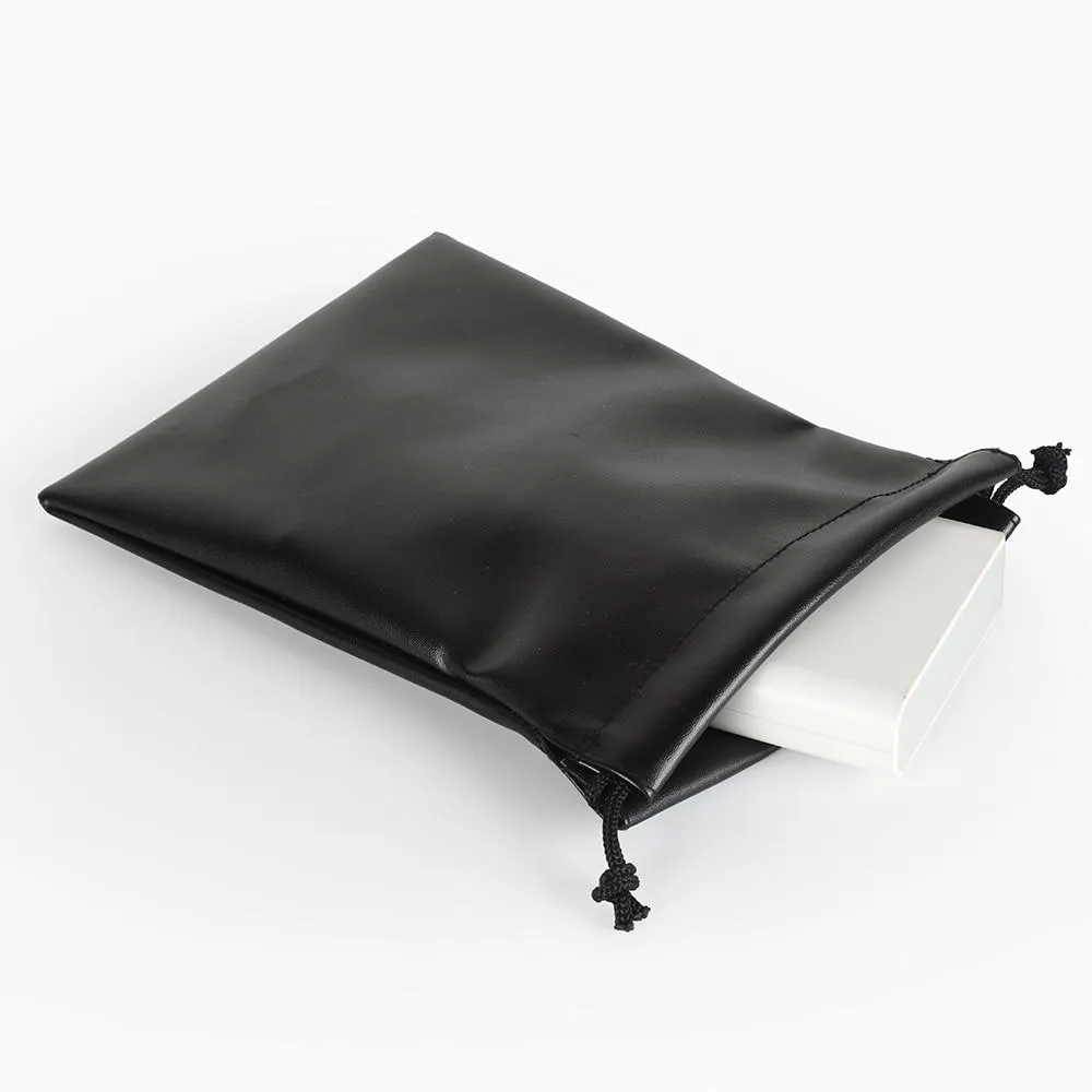Packaging Bag Black Leather Drawstring Bag