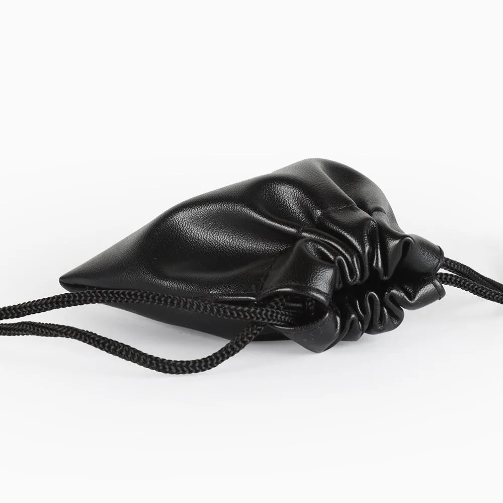 Packaging Bag Black Leather Drawstring Bag