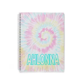 PASTEL TIE DYE PERSONALIZED SPIRAL NOTEBOOK