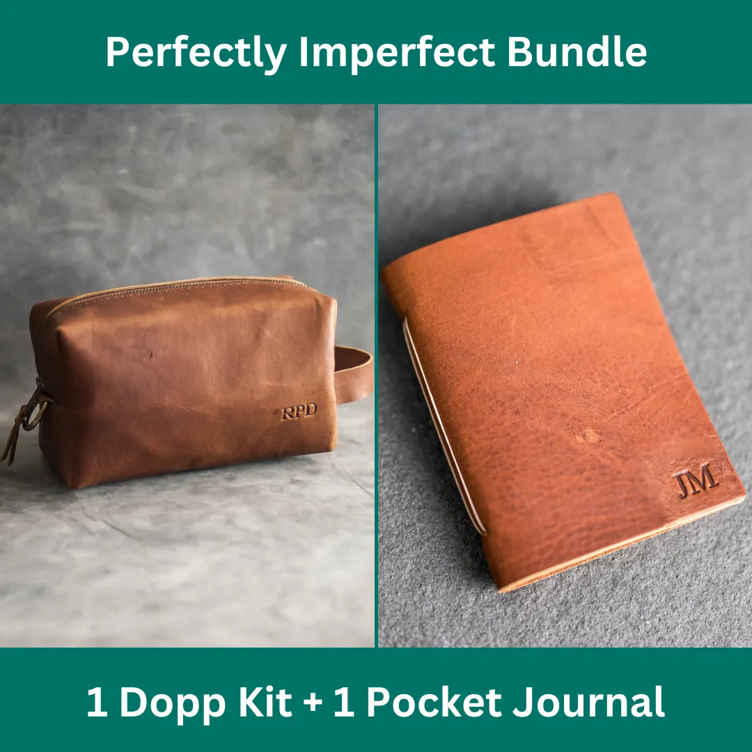 Perfectly Imperfect Personalized Dopp Kit and Pocket Journal Bundle