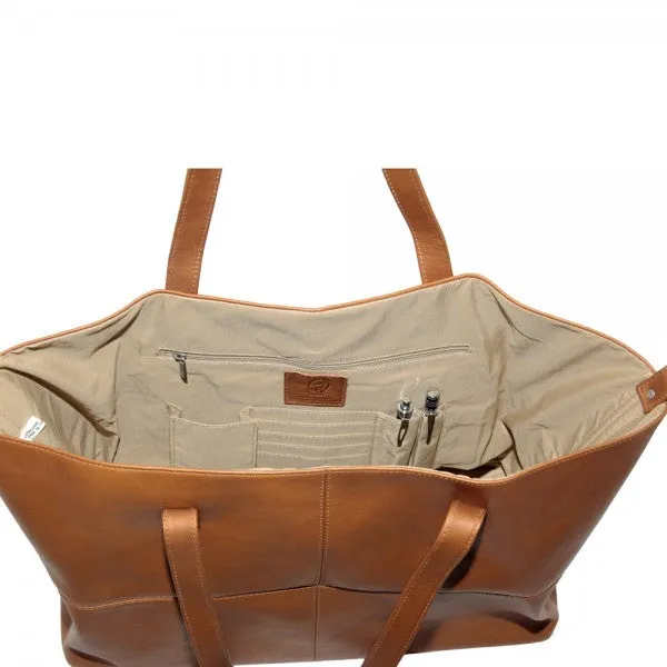 Piel Leather Large Open Multi purpose Tote Bag