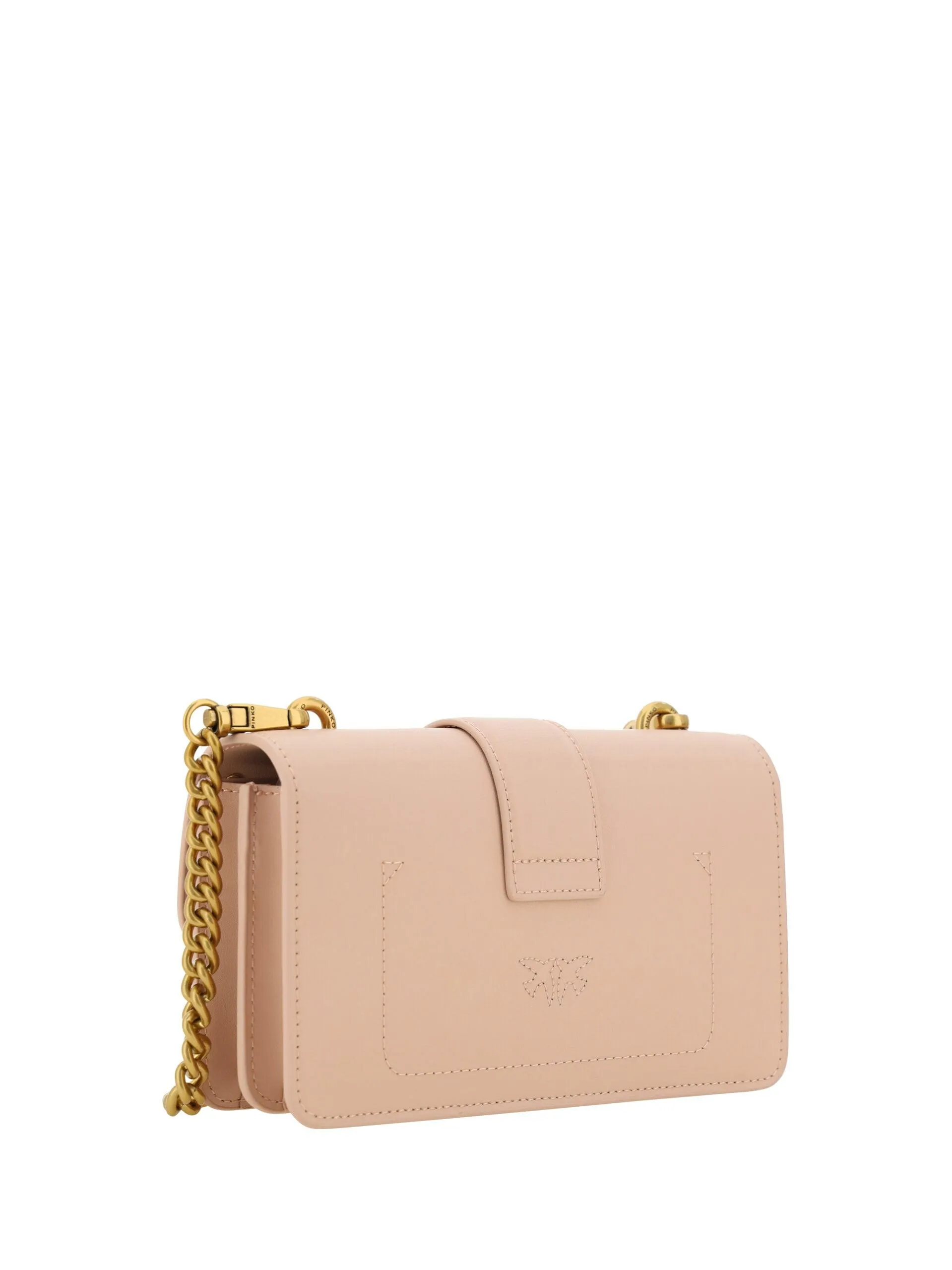 PINKO Pink Leather Mini Love One Shoulder Bag