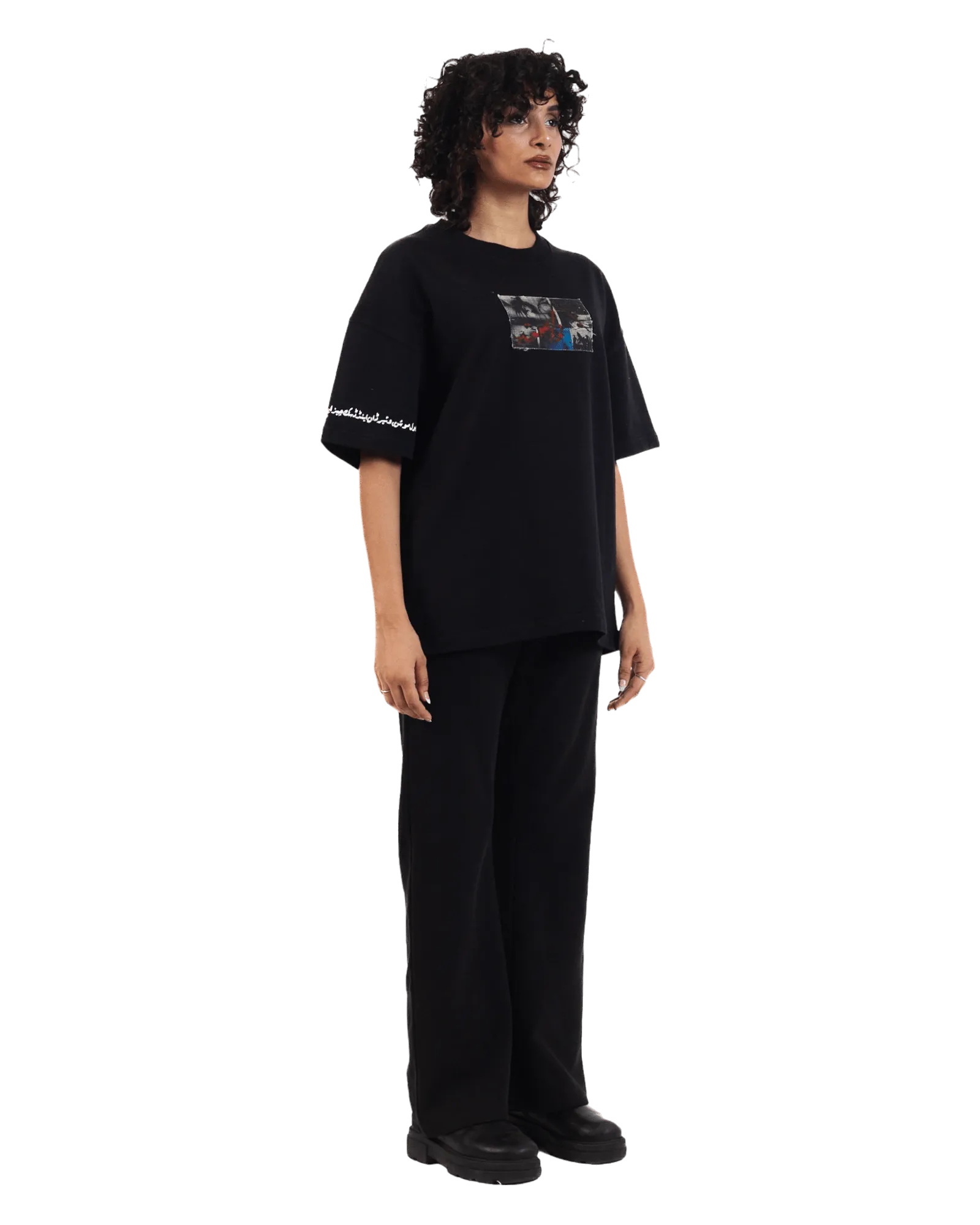 "Perpetual Motion" Oversized Black T-Shirt