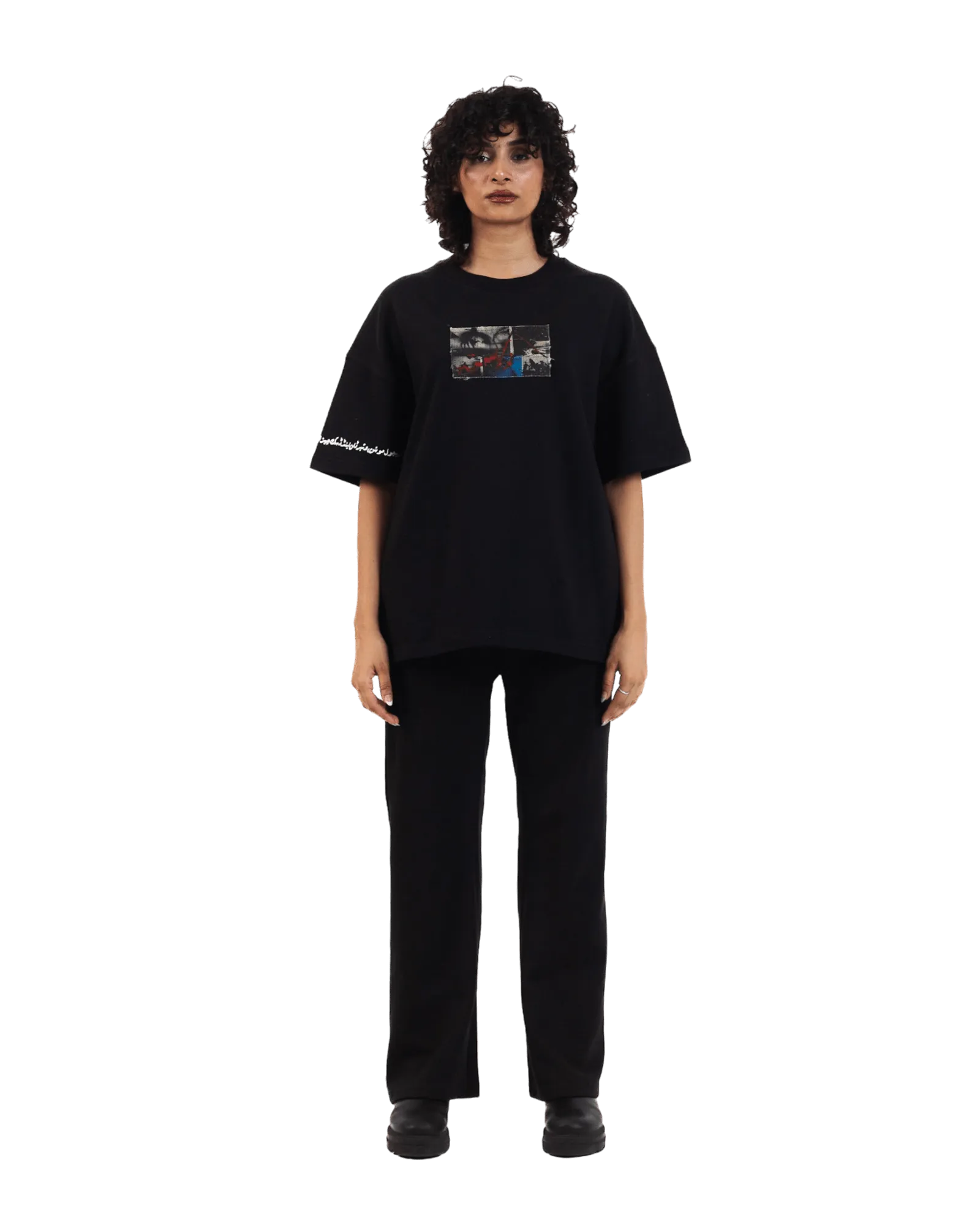 "Perpetual Motion" Oversized Black T-Shirt