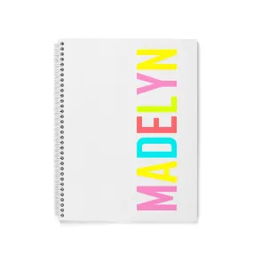 RAINBOW LETTERS PERSONALIZED SPIRAL NOTEBOOK
