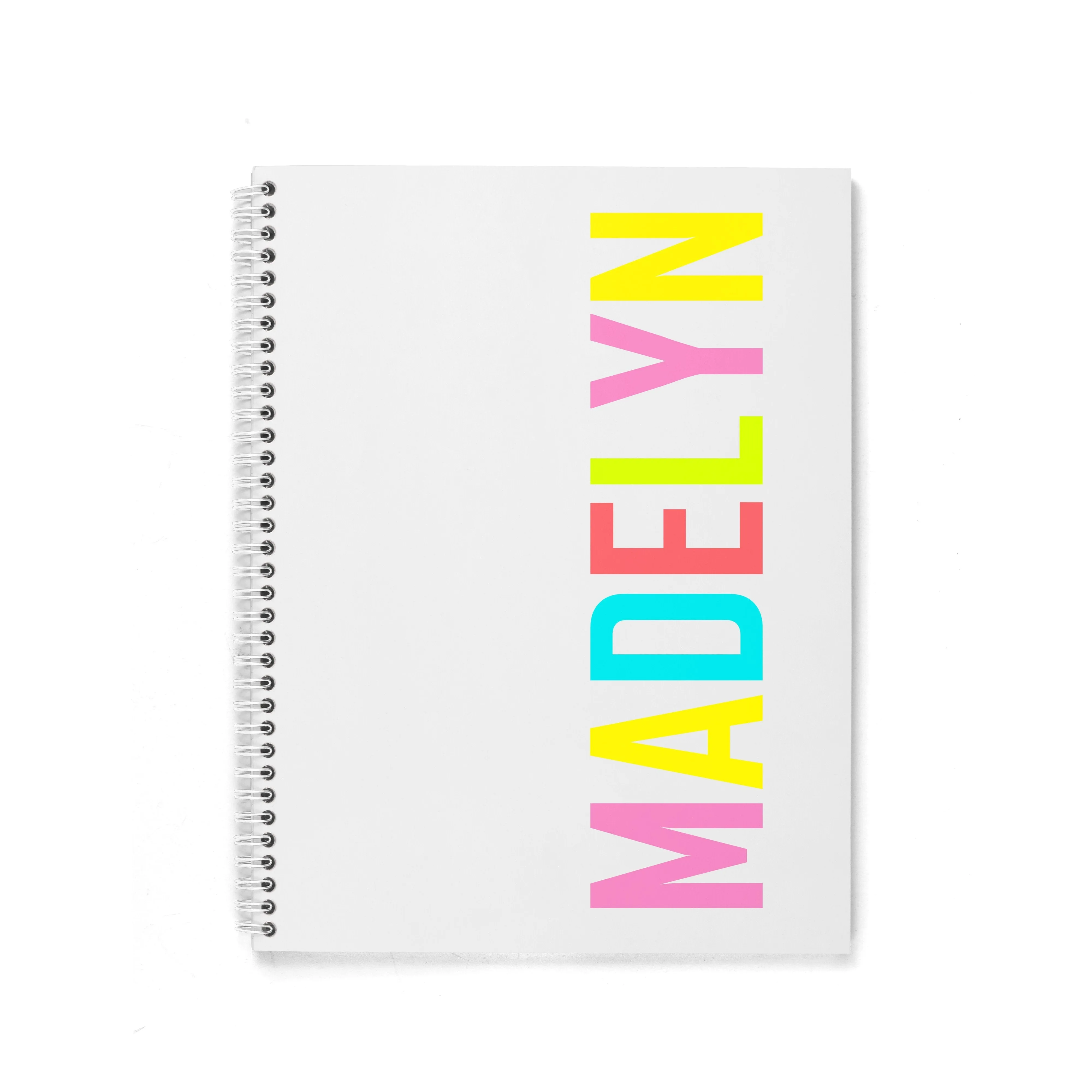 RAINBOW LETTERS PERSONALIZED SPIRAL NOTEBOOK