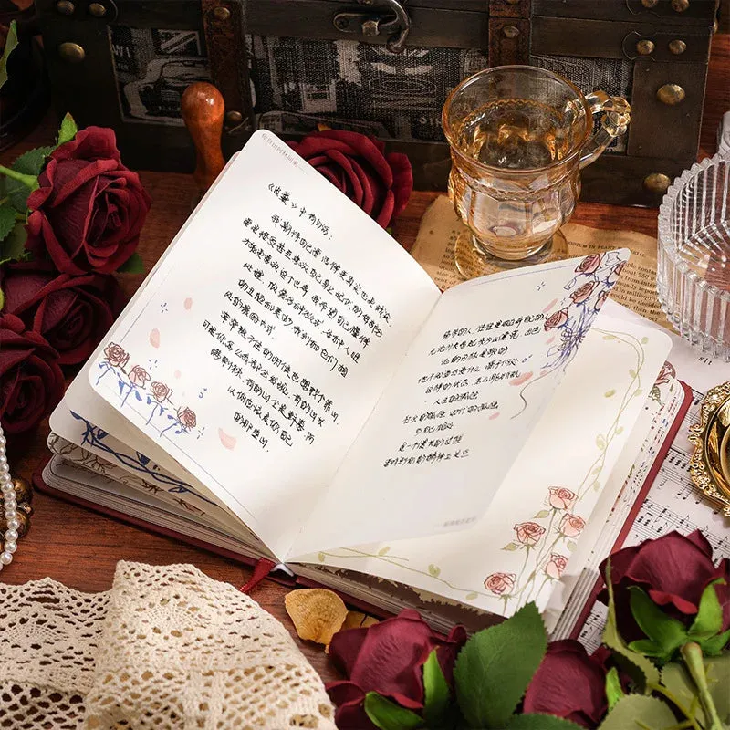 Romantic Rose Theme Soft Leather Notebook And Journal