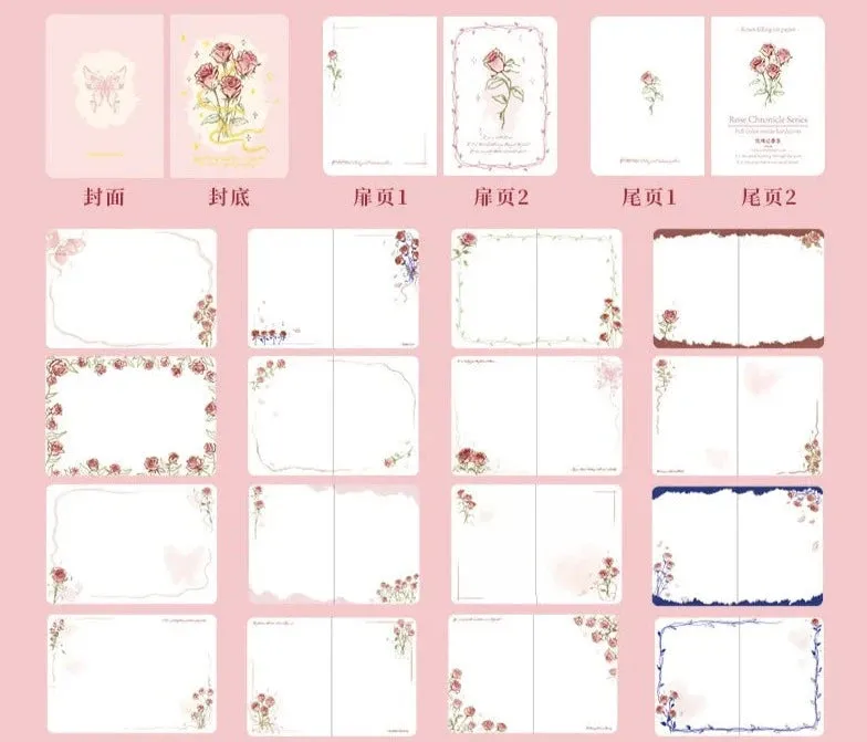 Romantic Rose Theme Soft Leather Notebook And Journal