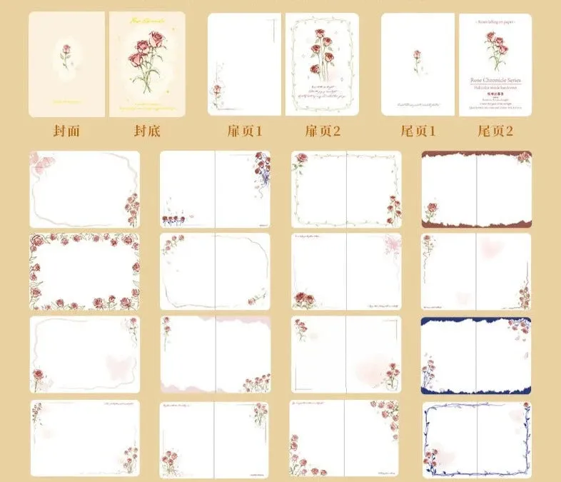 Romantic Rose Theme Soft Leather Notebook And Journal