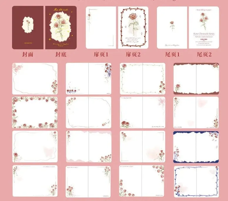 Romantic Rose Theme Soft Leather Notebook And Journal