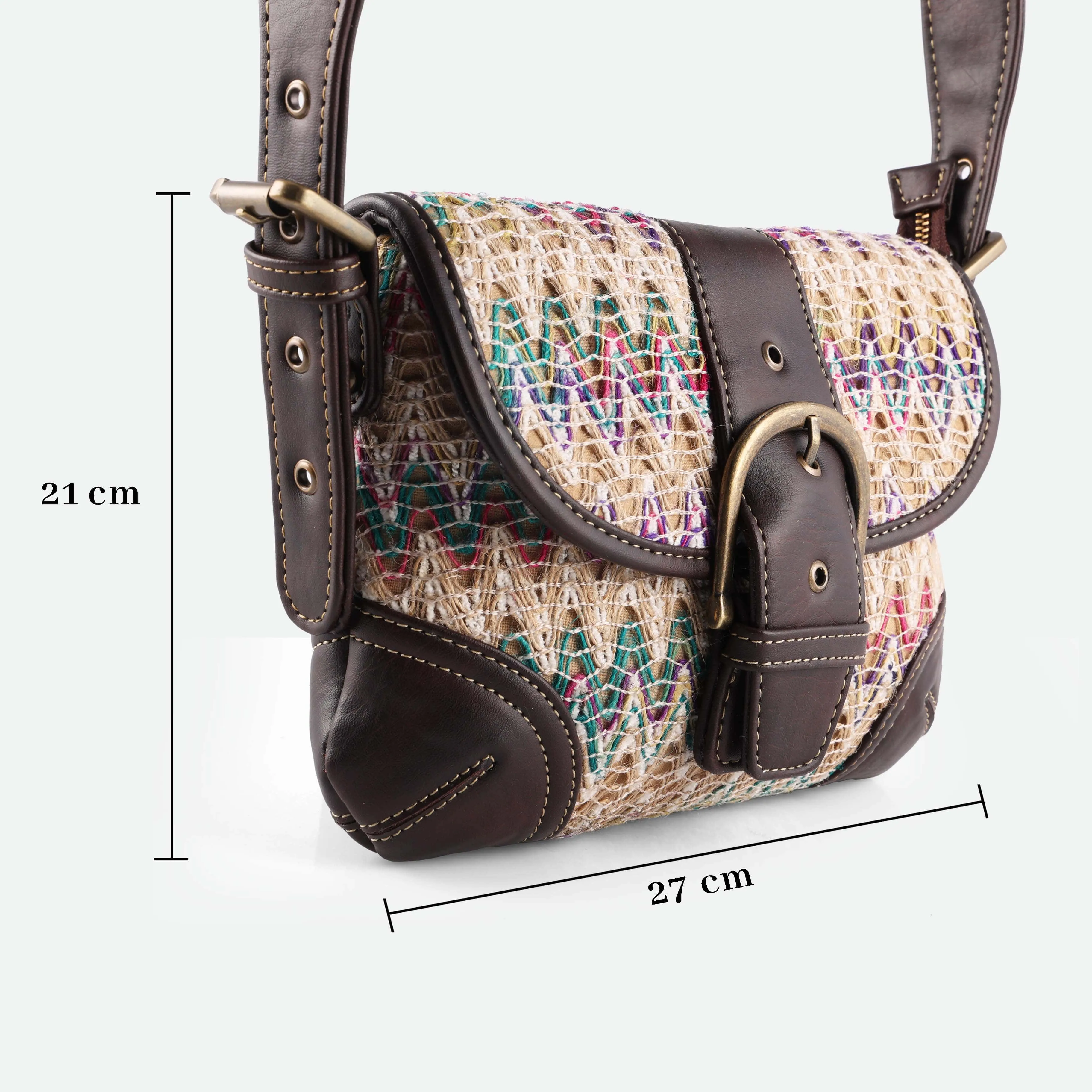 Rudhira Chevron print shoulder bag