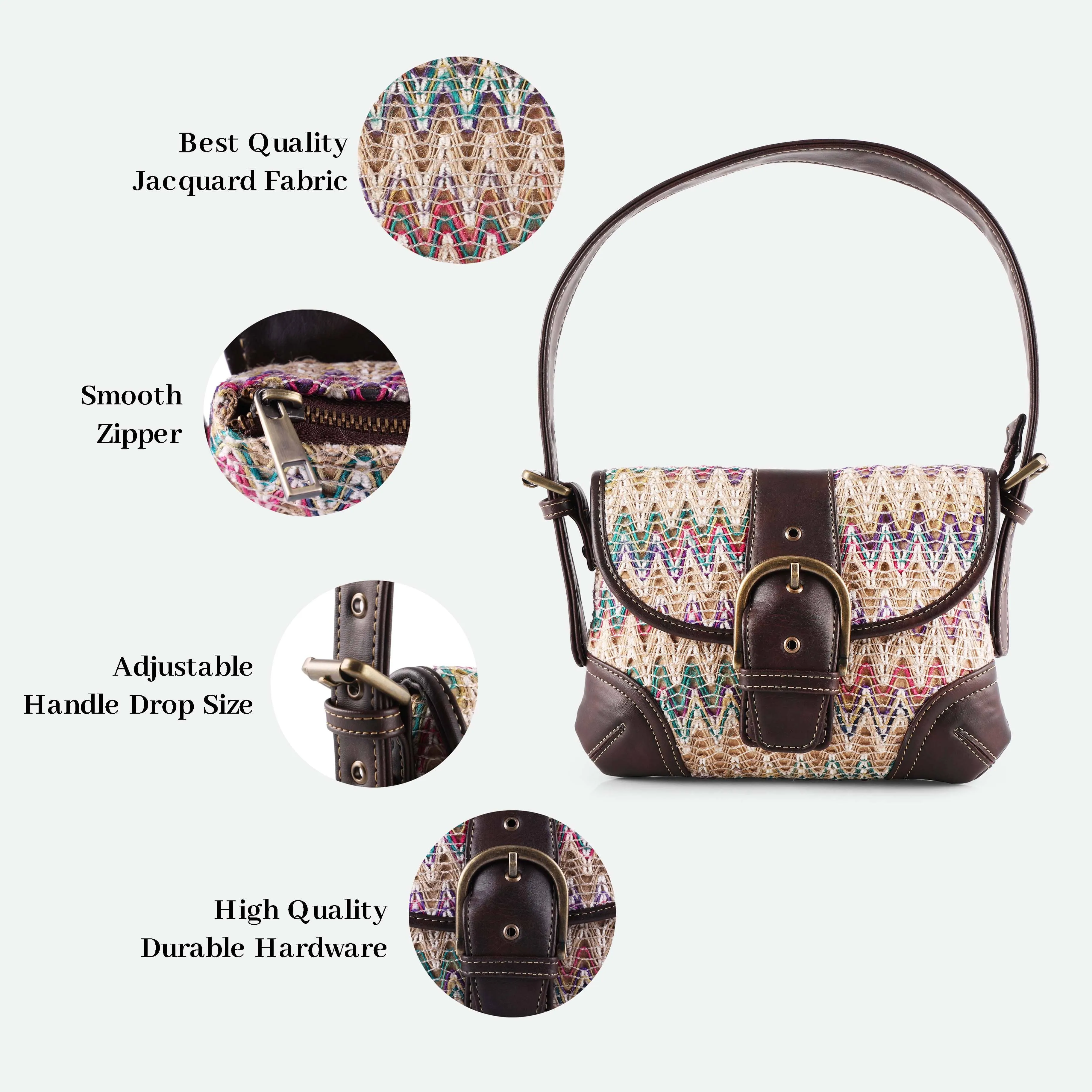 Rudhira Chevron print shoulder bag