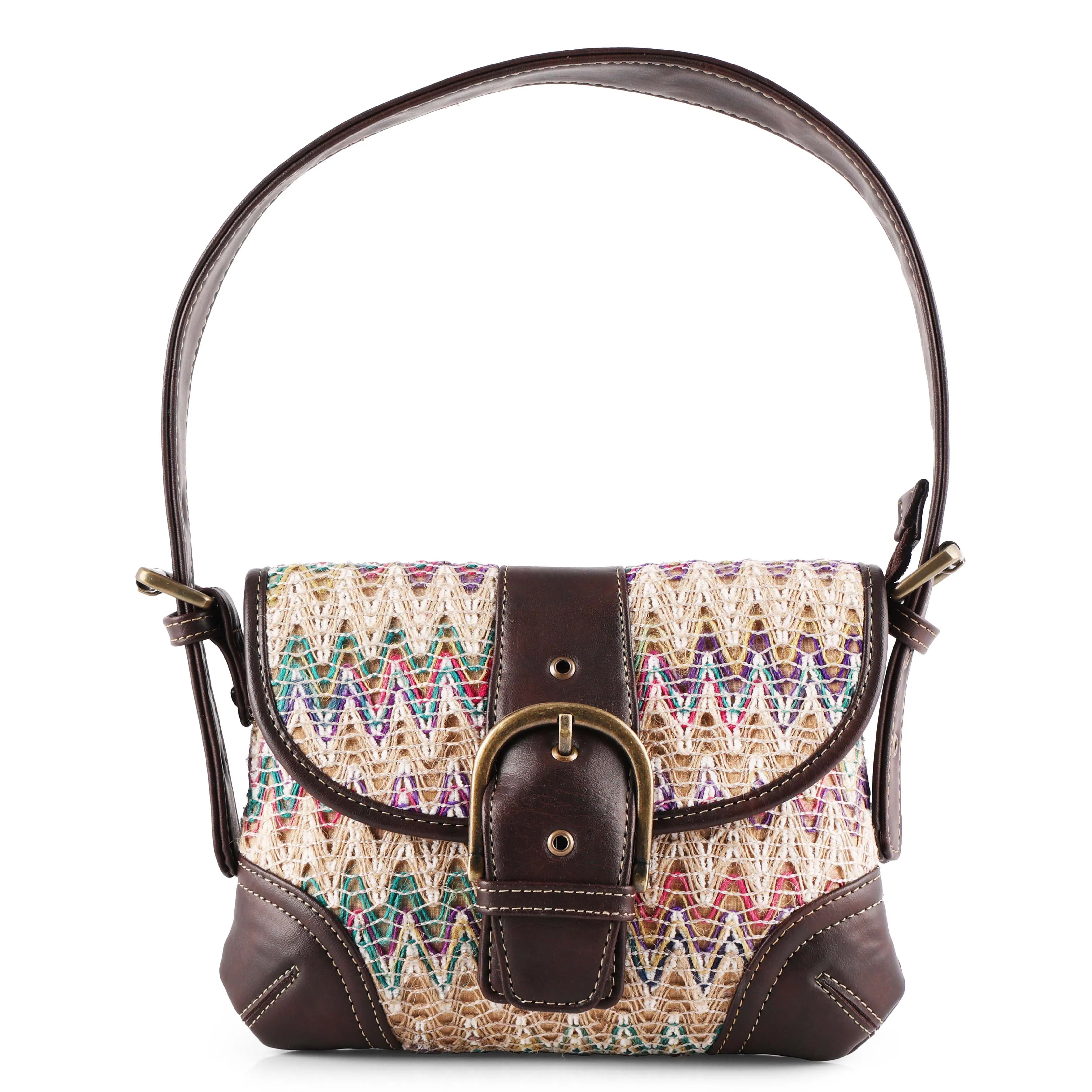 Rudhira Chevron print shoulder bag