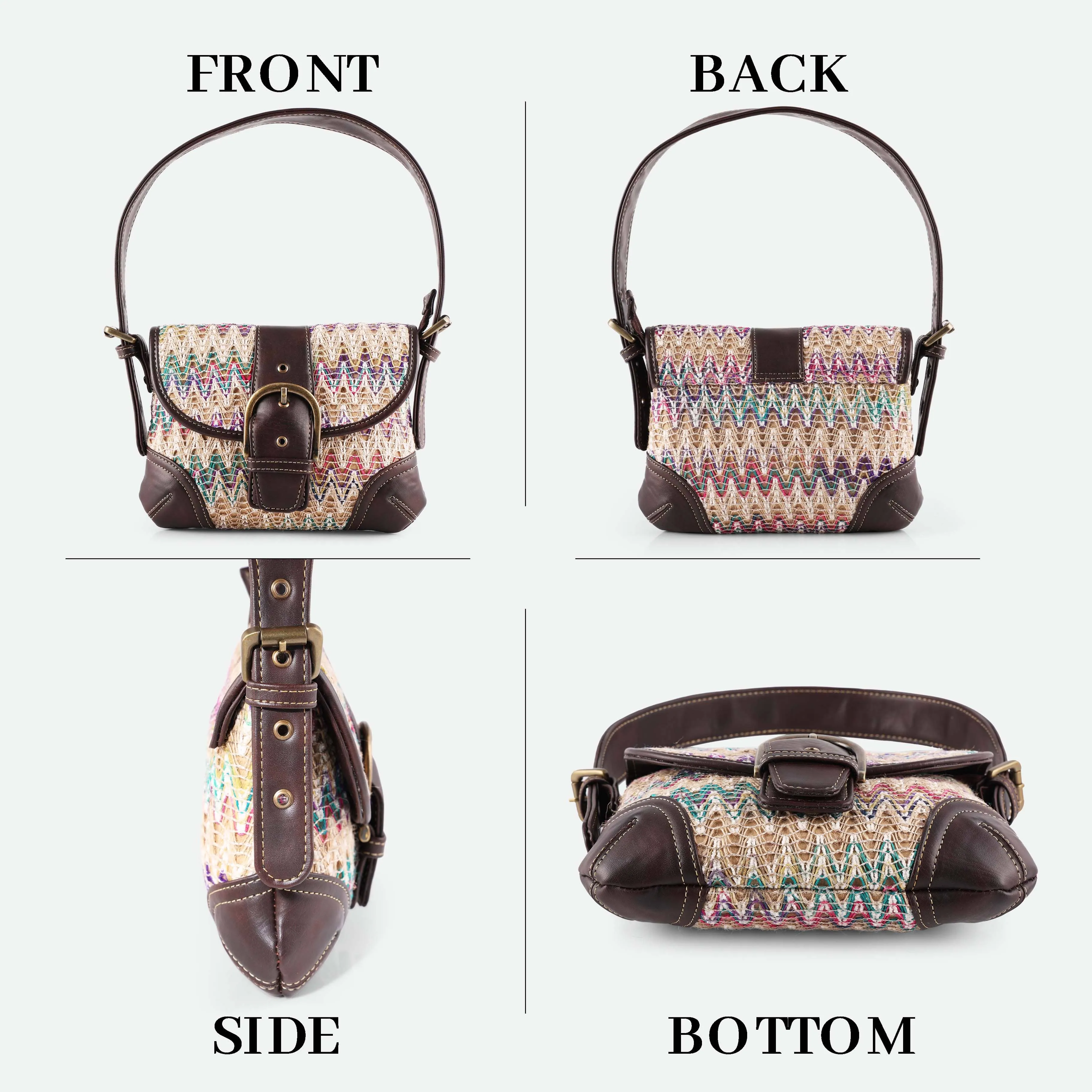 Rudhira Chevron print shoulder bag