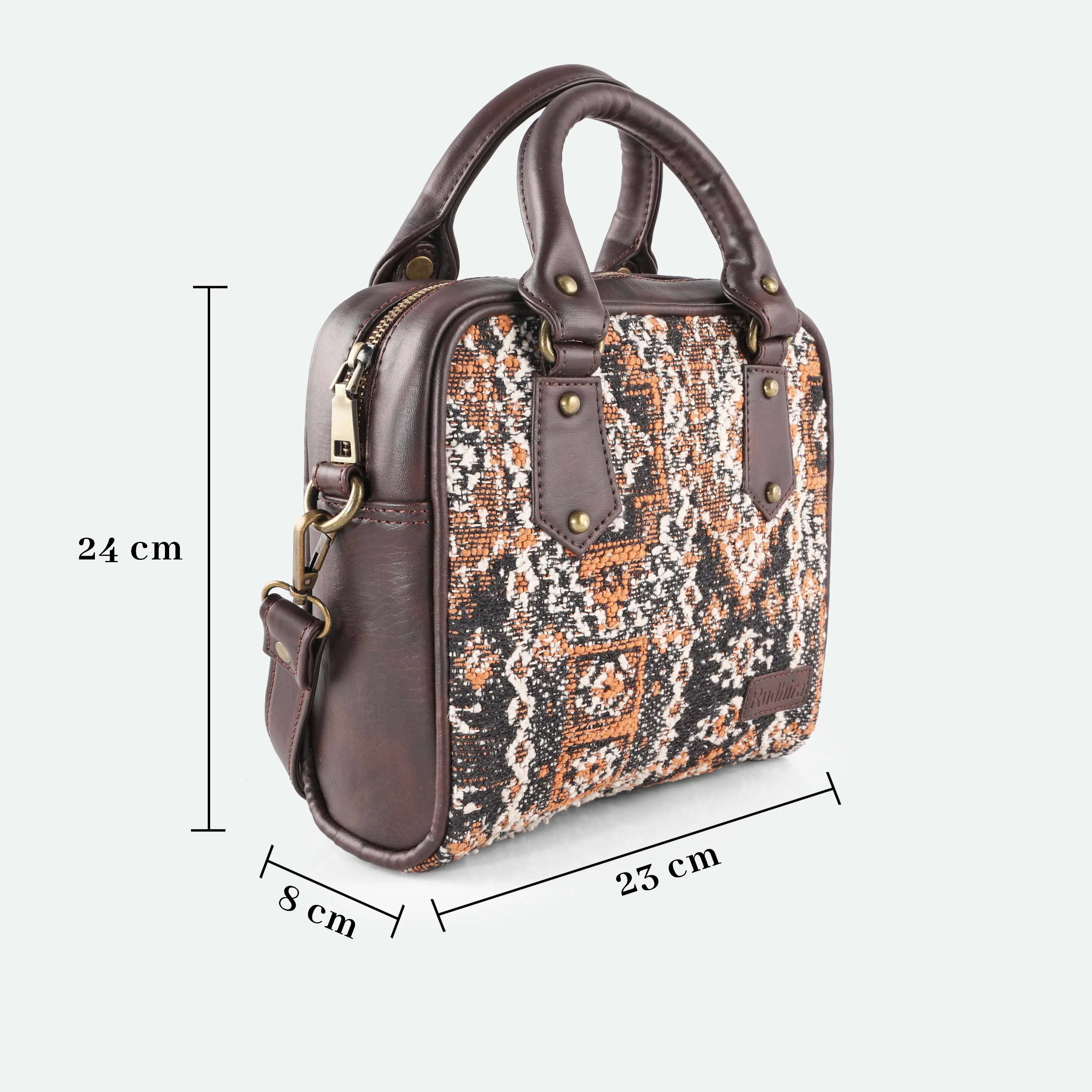 Rudhira Damask Print Satchel bag